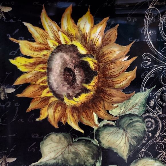 French Sunflowers Square Salad Plates Certified International - Picture 3 of 6